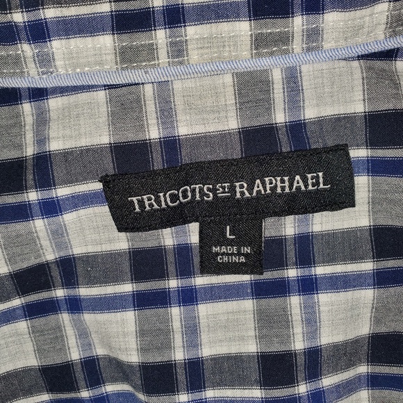 Tricots St Raphael Plaid Button Up Dress Shirt - Picture 3 of 4